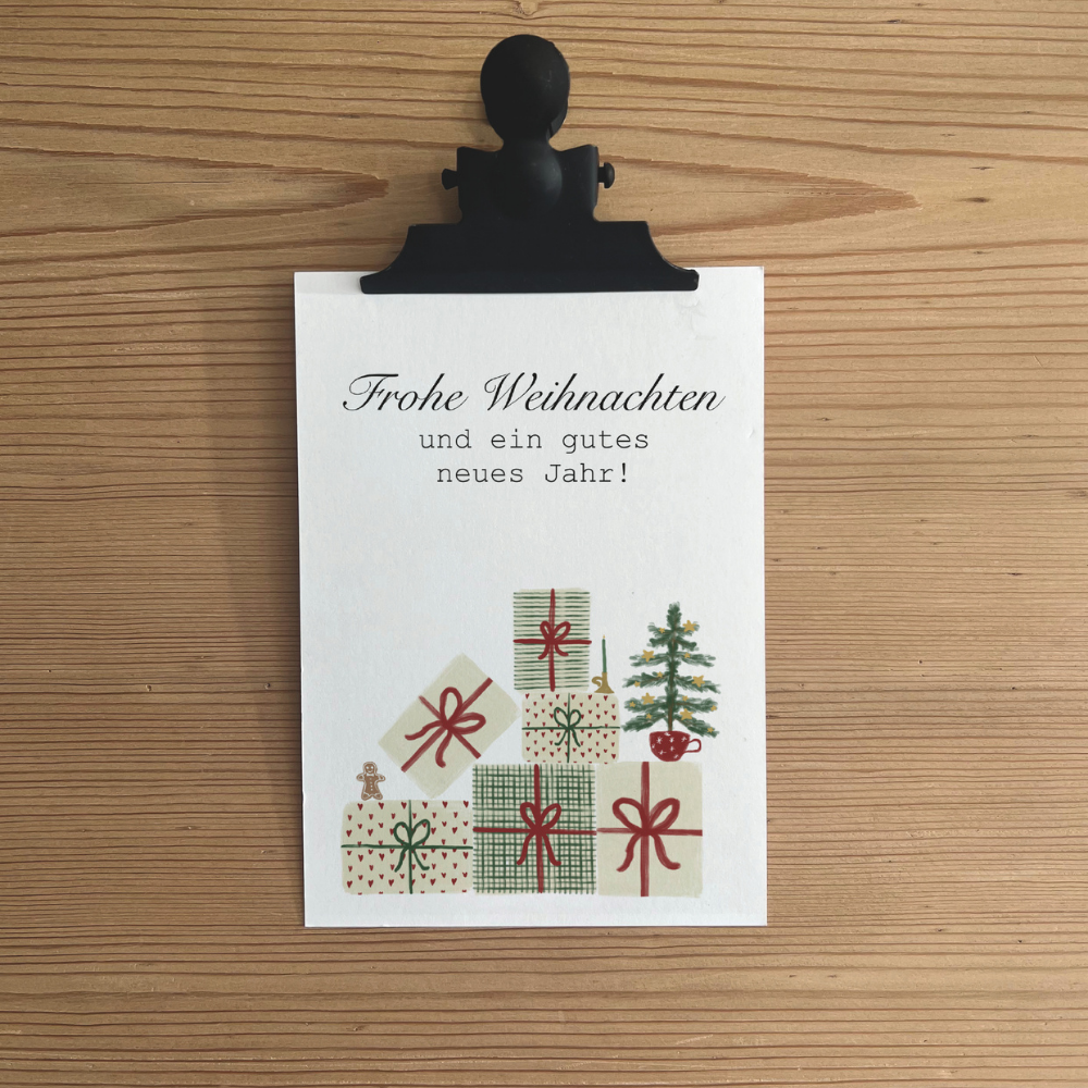 Karte „Frohe Weihnachten“ – Festliche Grüße zu Weihnachten und Neujahr