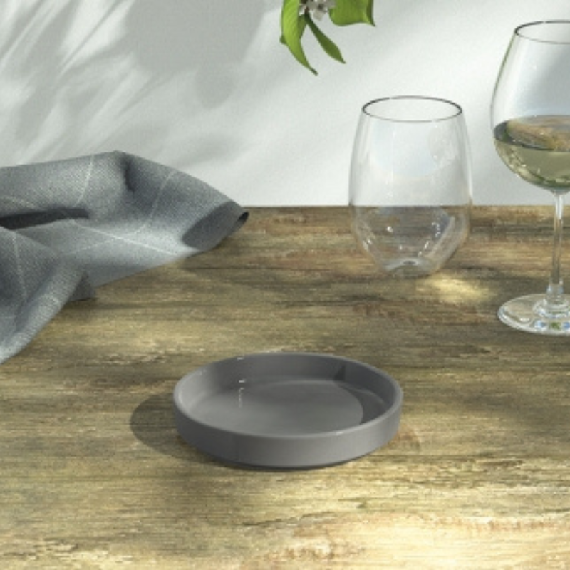 Kerzenteller "Henry" Hellgrau - ⌀13cm