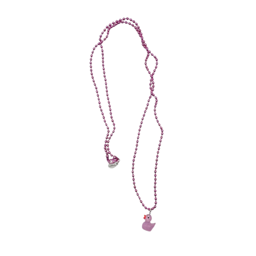 Kugelkette Metallic mit fluoreszierendem Entenanhänger