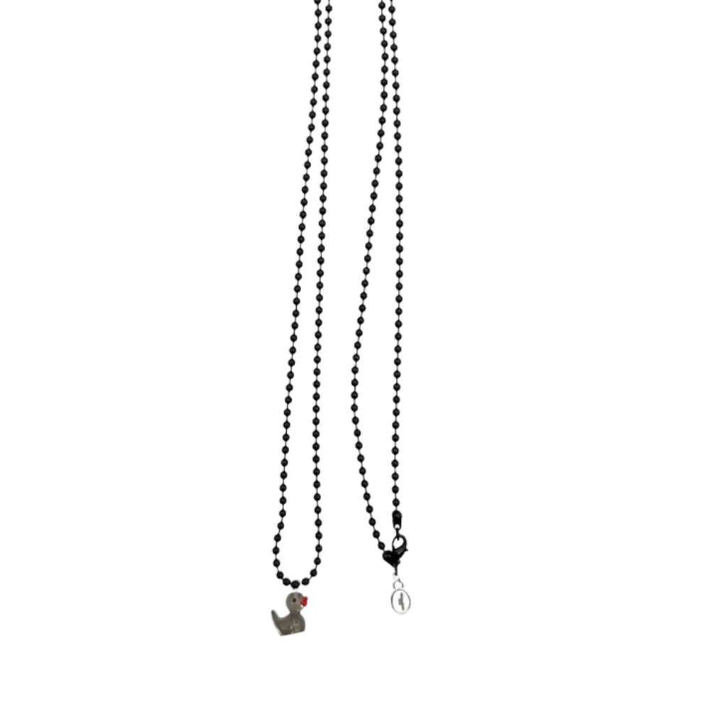 Kugelkette Metallic mit fluoreszierendem Entenanhänger