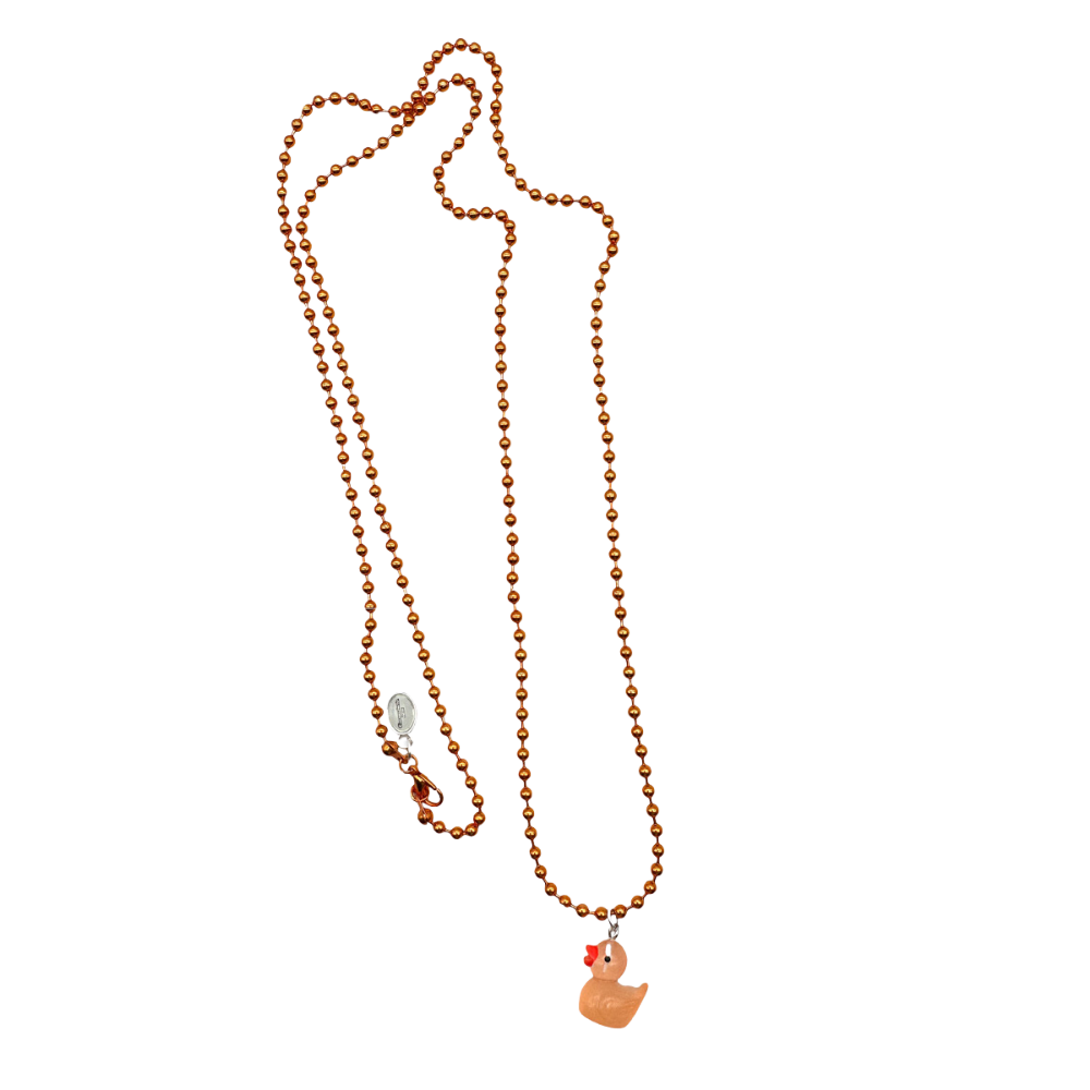 Kugelkette Metallic mit fluoreszierendem Entenanhänger