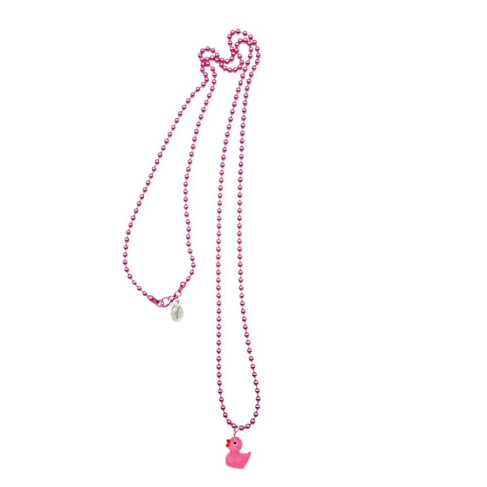 Kugelkette Metallic mit fluoreszierendem Entenanhänger