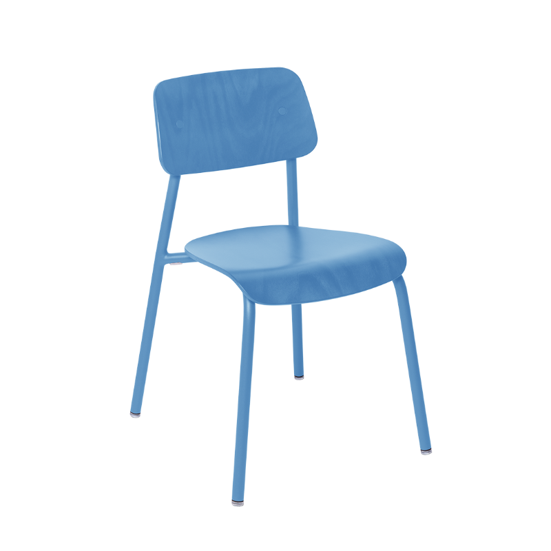 Lasierter Holzstuhl "Studie" - Maya Blau