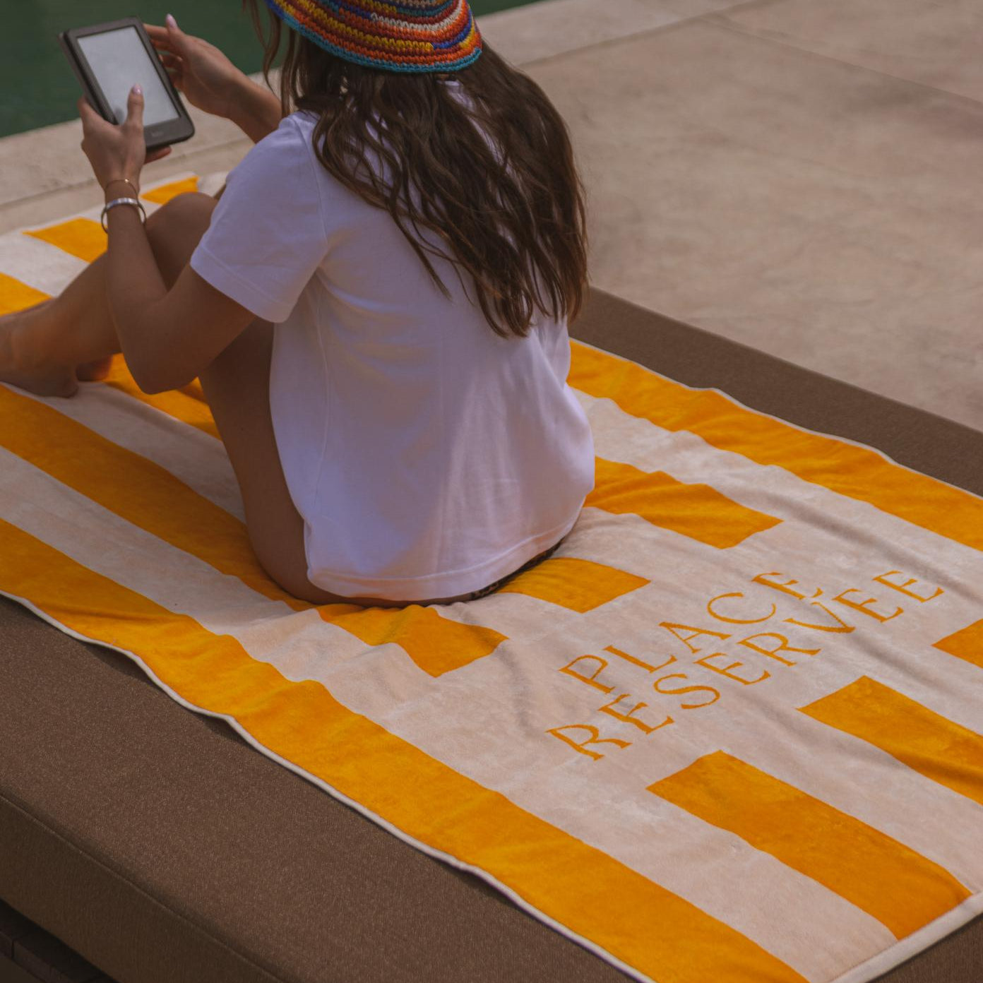 Strandhandtuch "PLACE RESERVEE" - 100x200cm