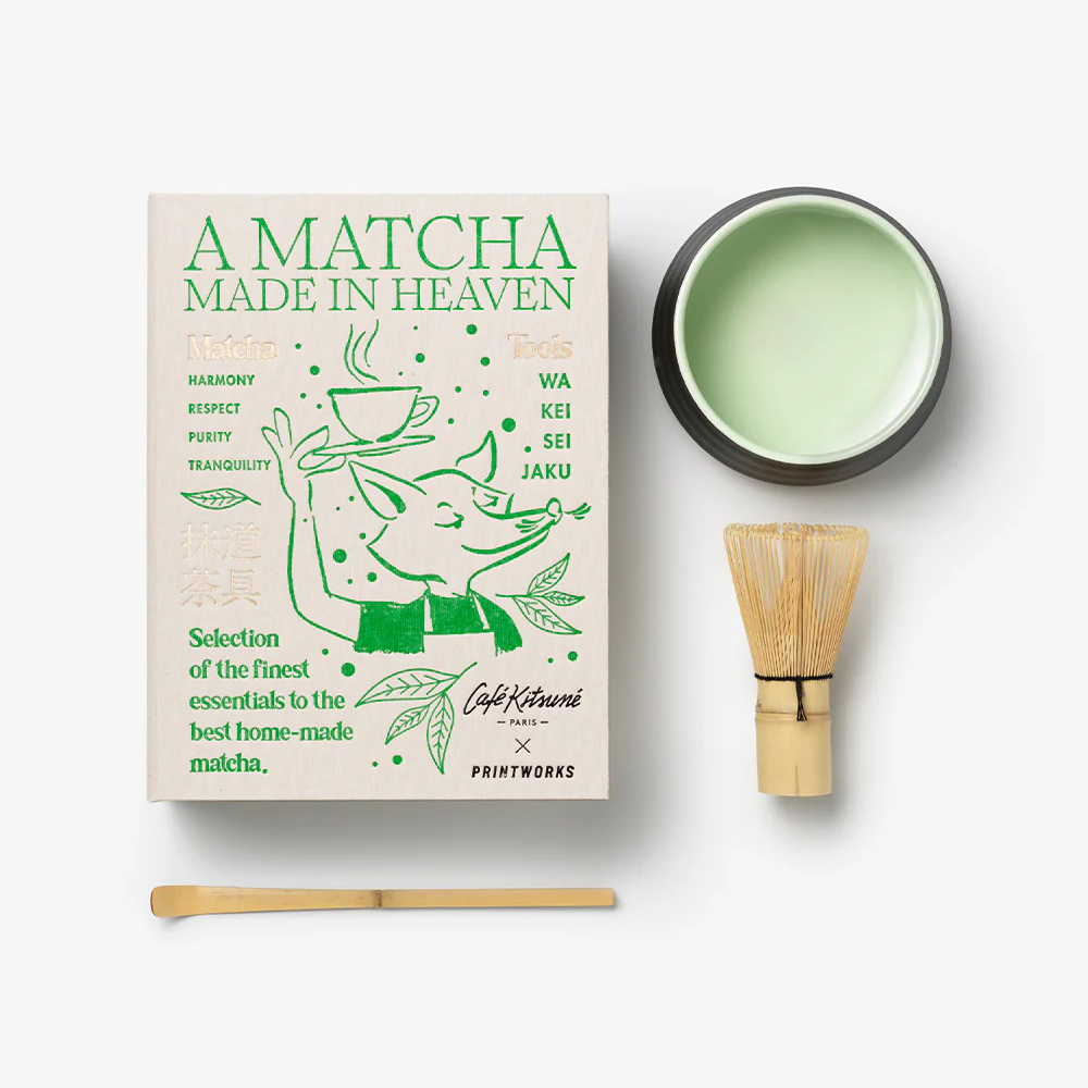 PRINTWORKS x Café Kitsuné Matcha Tools Set Verpackungsbox