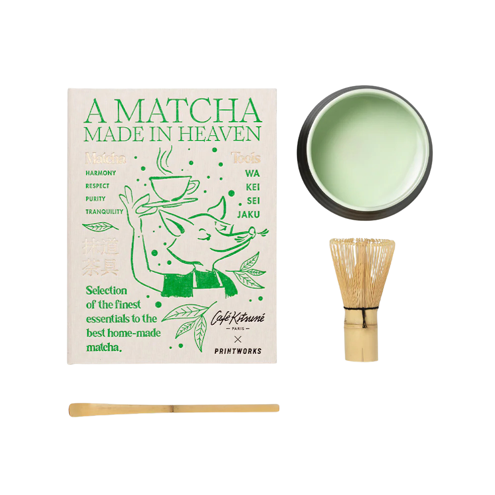 PRINTWORKS x Café Kitsuné Matcha Tools Set vollständiger Inhalt