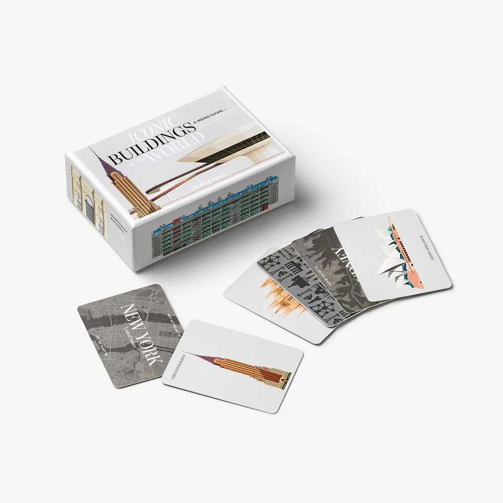 PRINTWORKS Memo Spiel Iconic Buildings Detailansicht der Karten