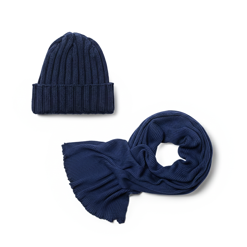 Geschenk-Set "Schal + Mütze" - Denim