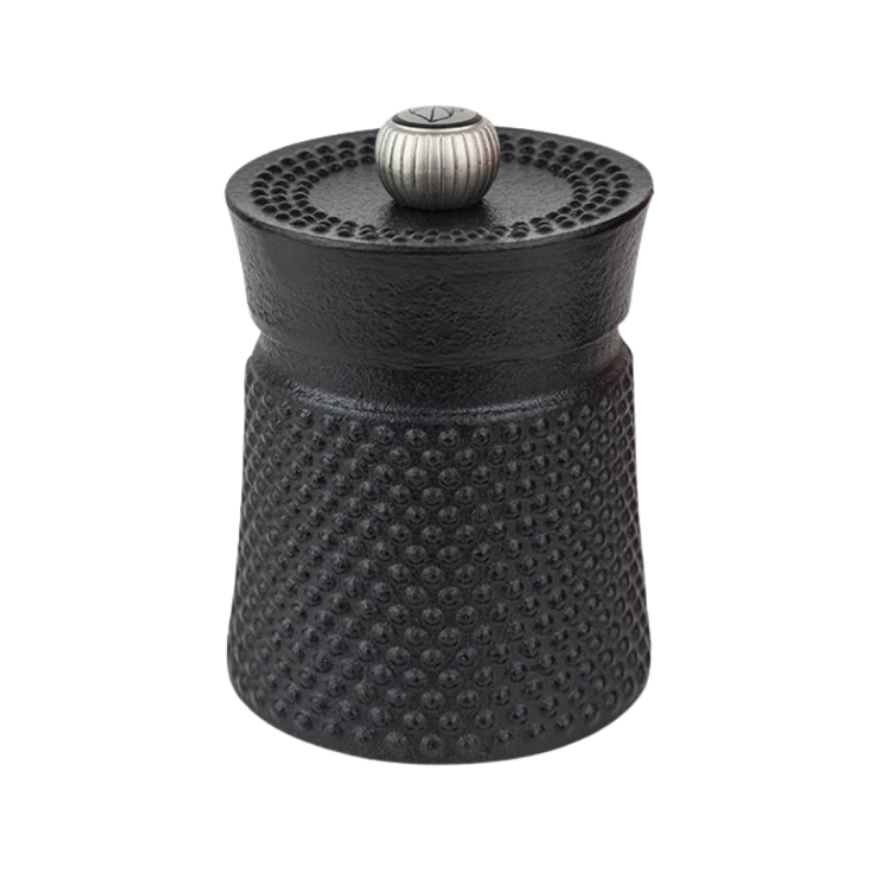 Pfeffermühle & Salzschälchen „Tempel der Gewürze“ Geschenkset aus Gusseisen