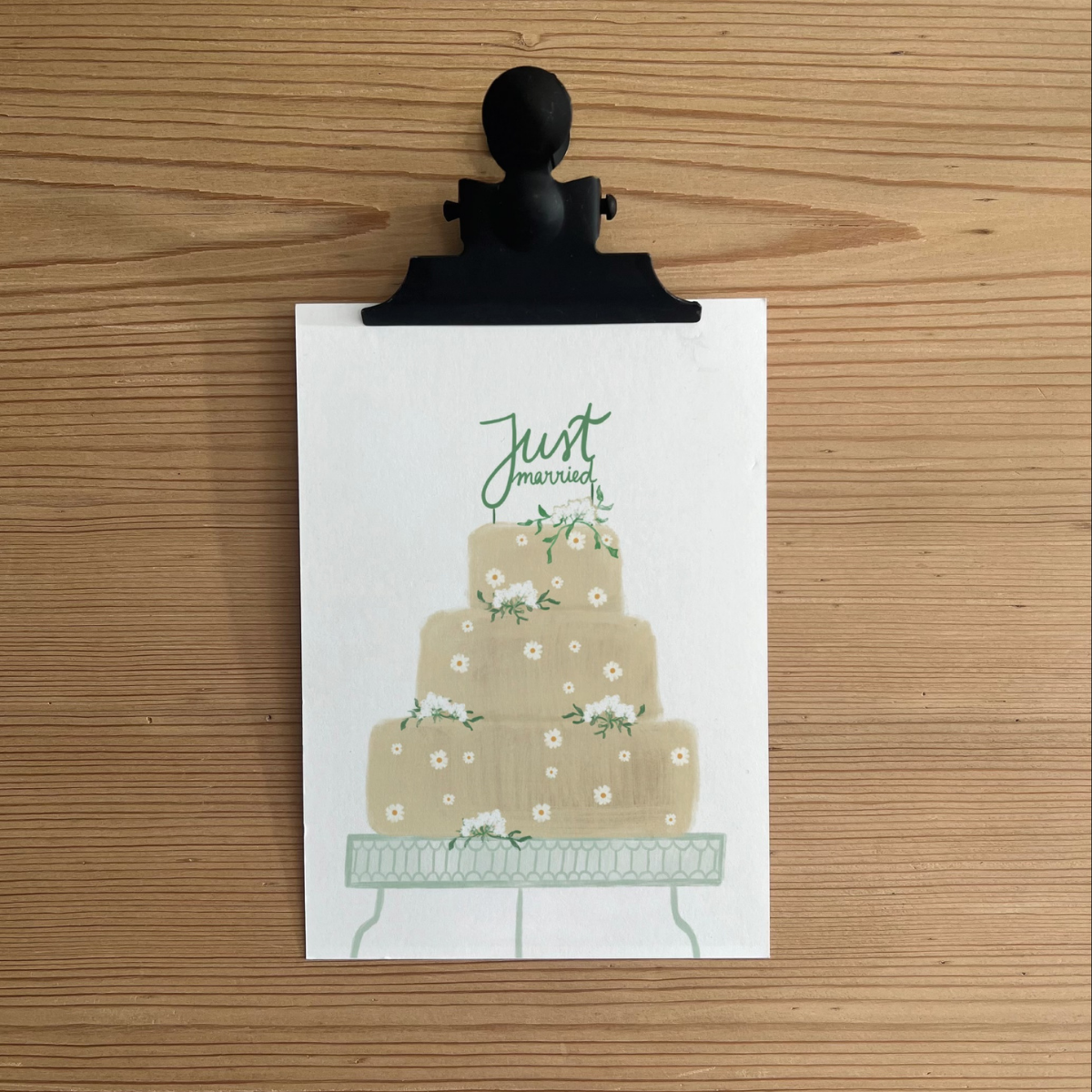 Karte „Just Married“ – Glückwünsche zur Hochzeit