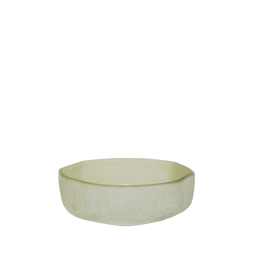 Schale "Cantore" aus Glas – Salbei - Ø 28 × H 10 cm