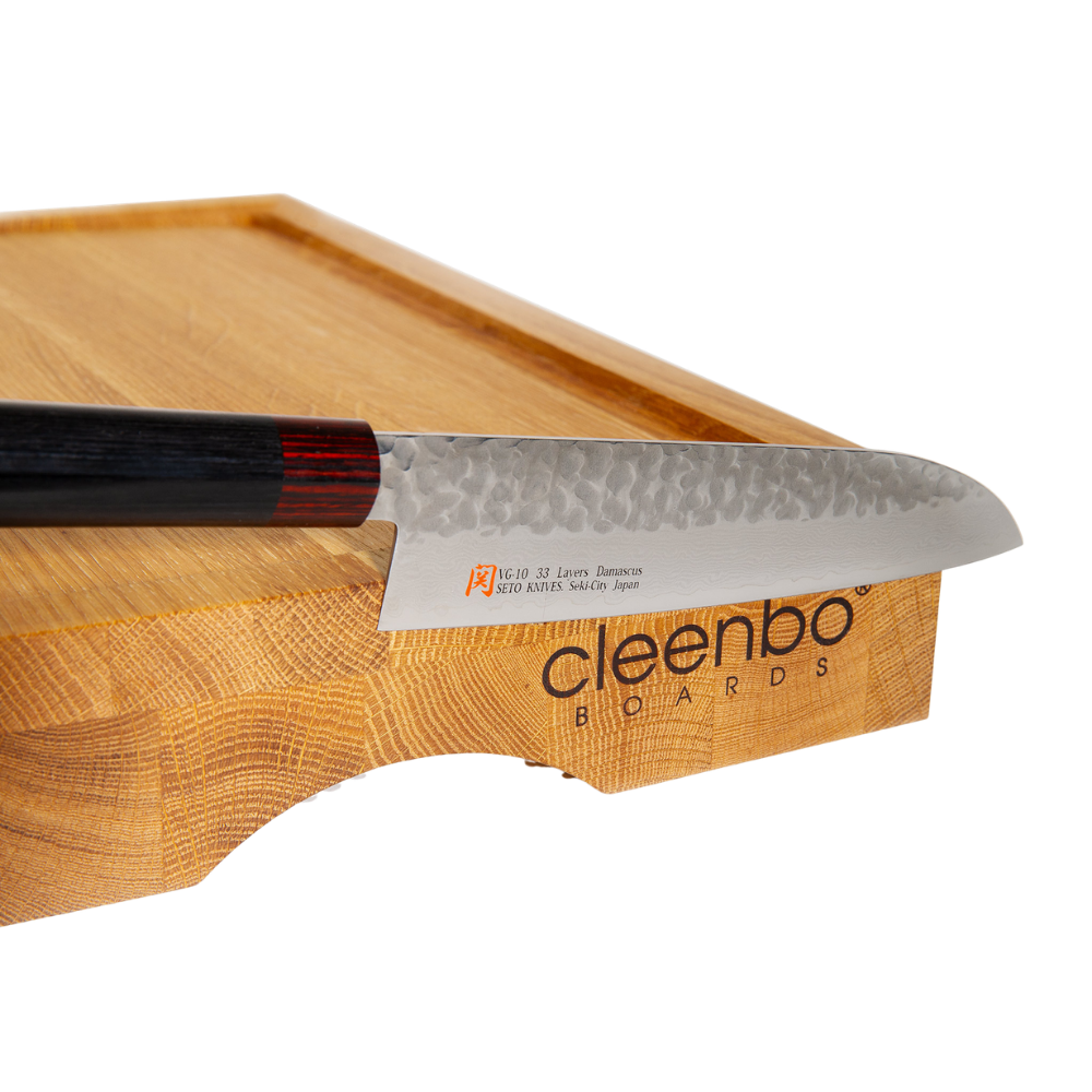 Schneidebrett "Cube BBQ Oak" mit Auffangwanne
