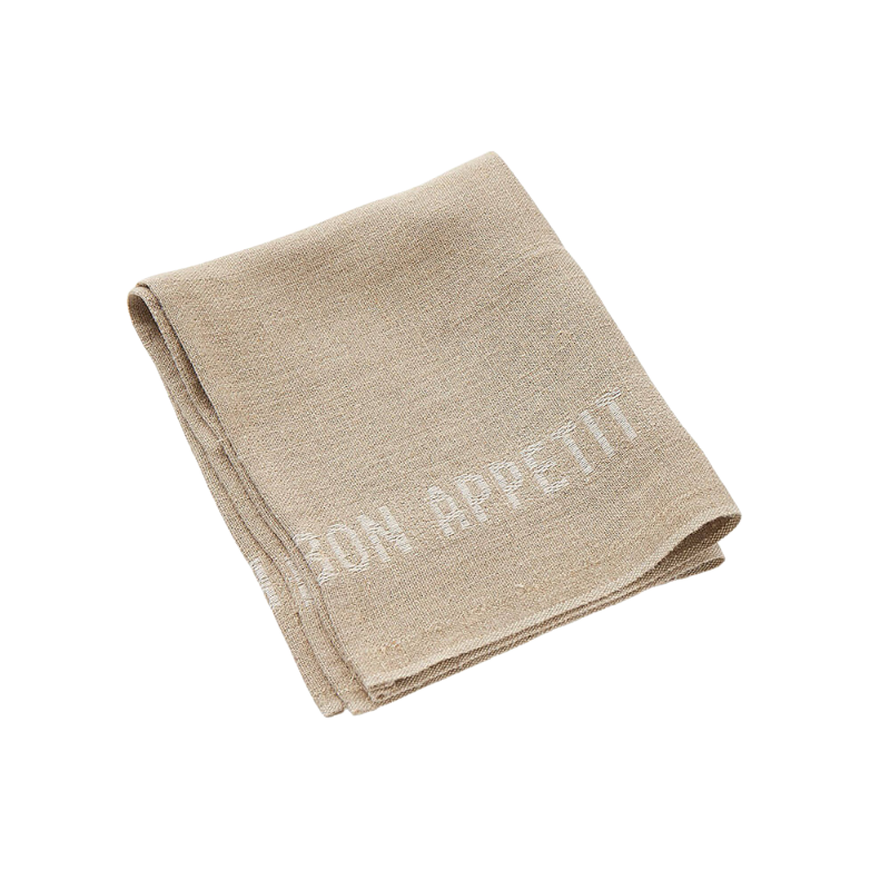 Stoffserviette // Tischset "Bon Appetit" - Lin Blanc