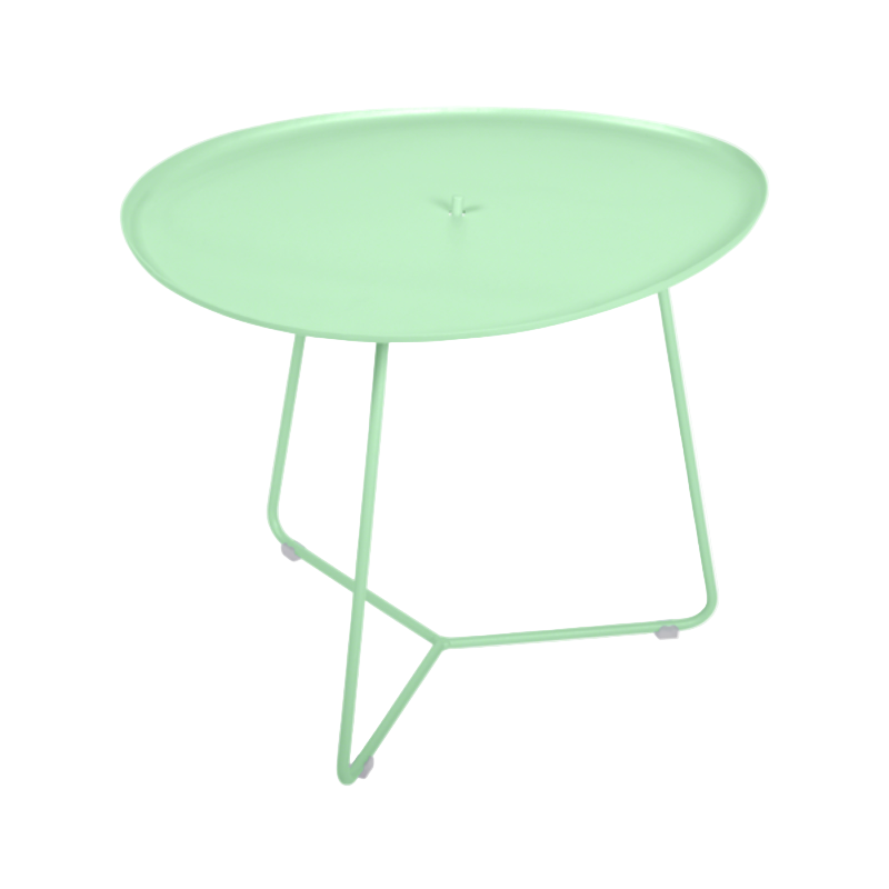 Ausstellungsstück // Niedriger Beistelltisch "Cocotte" (Oval) mit abnehmbarerer Platte - Opalgrün