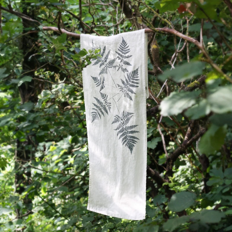 Tischläufer Leinen "Farne"