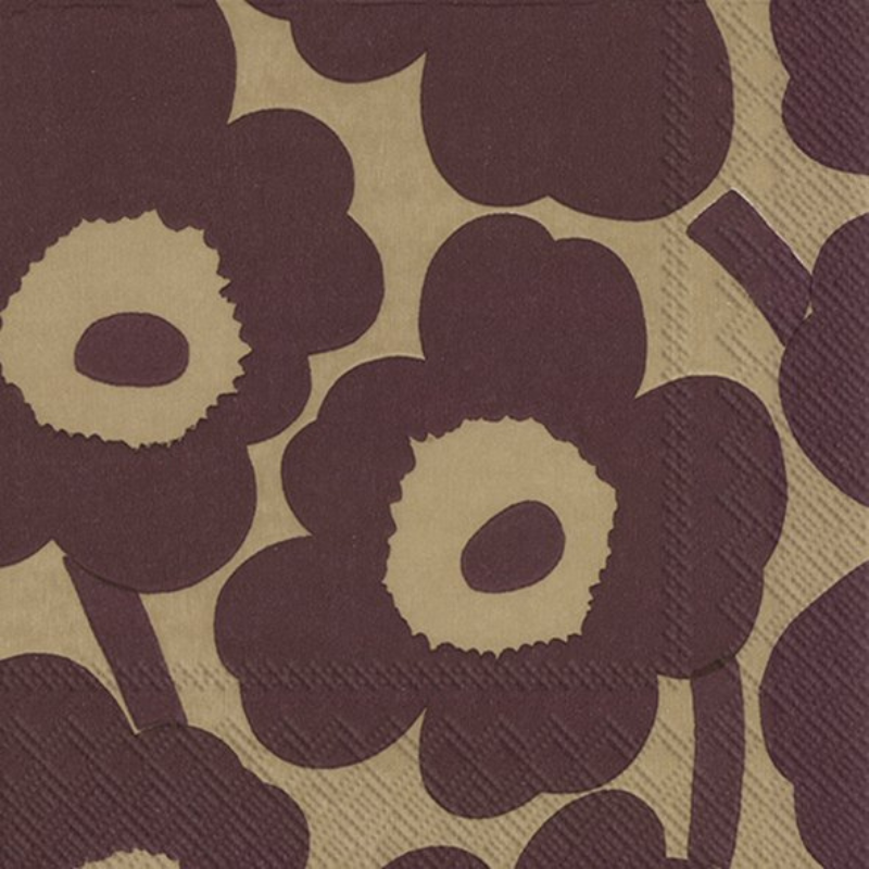 Marimekko "Lunch" Papierservietten - UNIKKO linen bordeaux