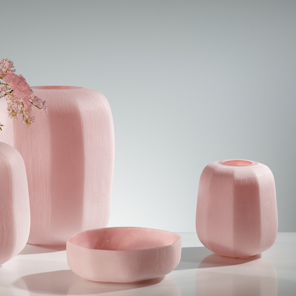 Schale "Cantore" aus Glas – Rosa - Ø 28 × H 10 cm