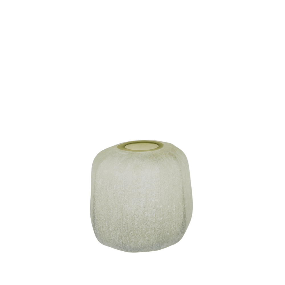 Vase "Cantore" aus Glas – Salbei - Ø 23 × H 24 cm