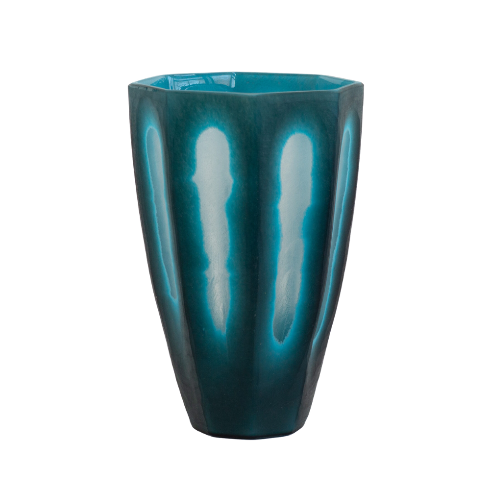 Vase "Cuble III" - Blau – Ø16×H25,5 cm