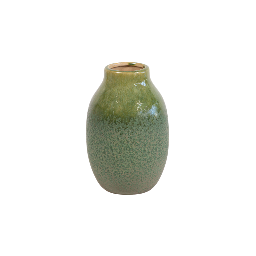 Vase "Glaze" - Hellgrün-Grün – Ø11×H15 cm