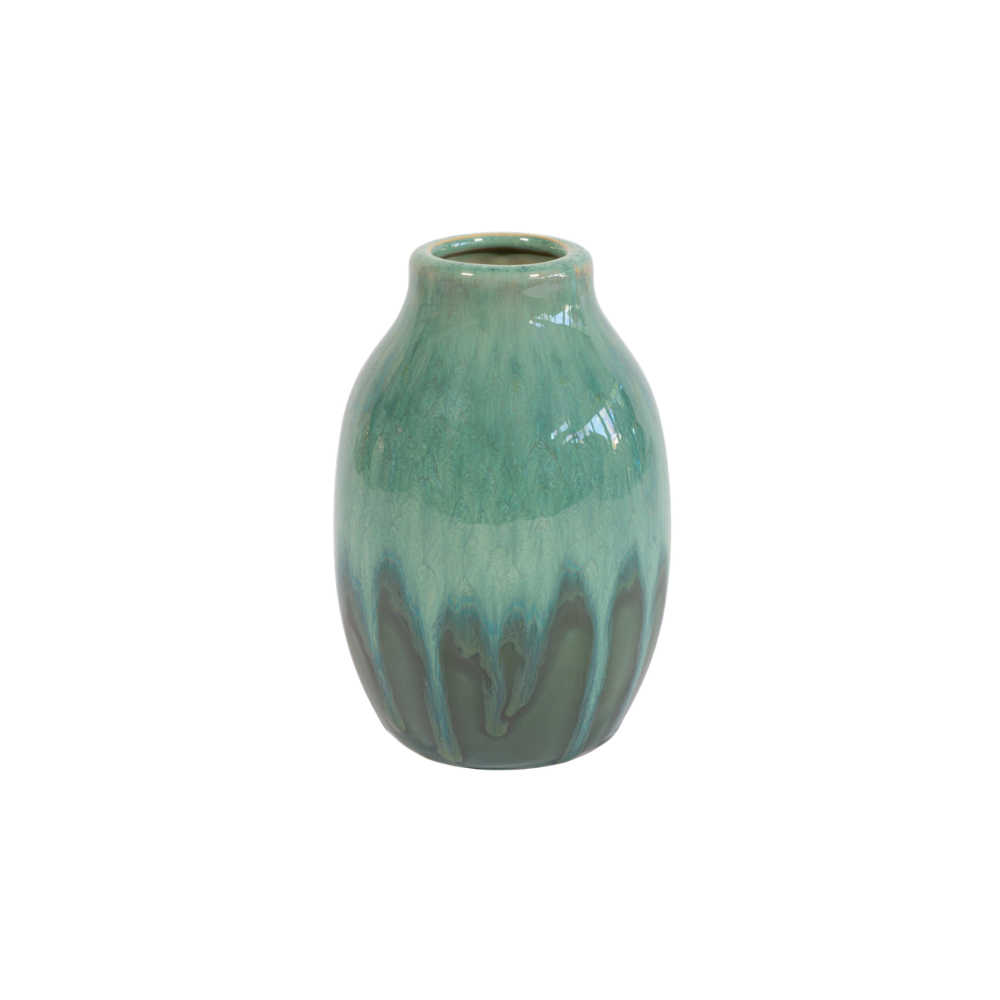 Vase "Glaze" - Türkis – Ø11×H15 cm