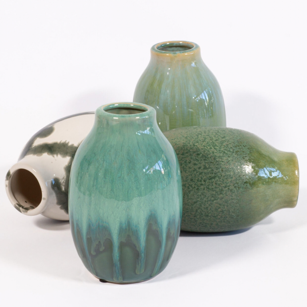 Vase "Glaze" - Türkis – Ø11×H15 cm