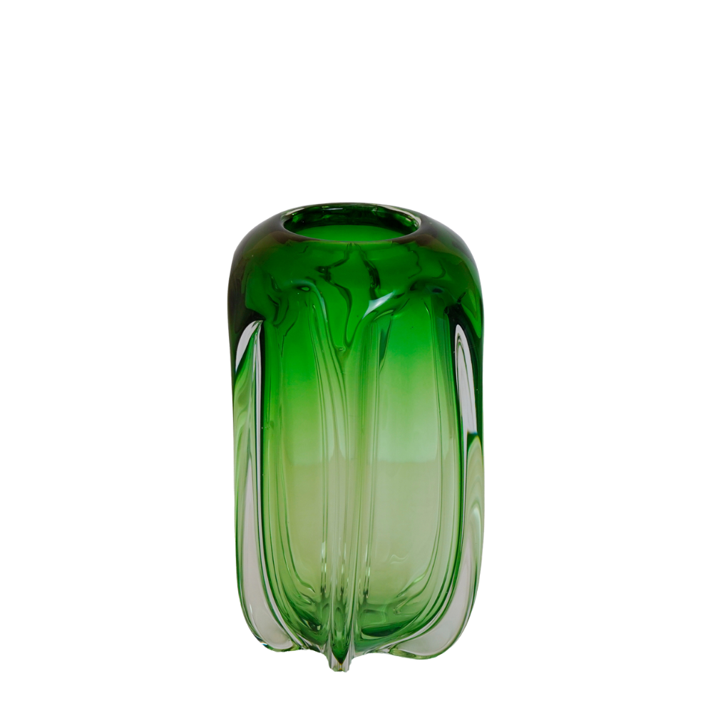 Vase "Torrisi" aus Glas – Grün - Ø 16,5 × H 26 cm