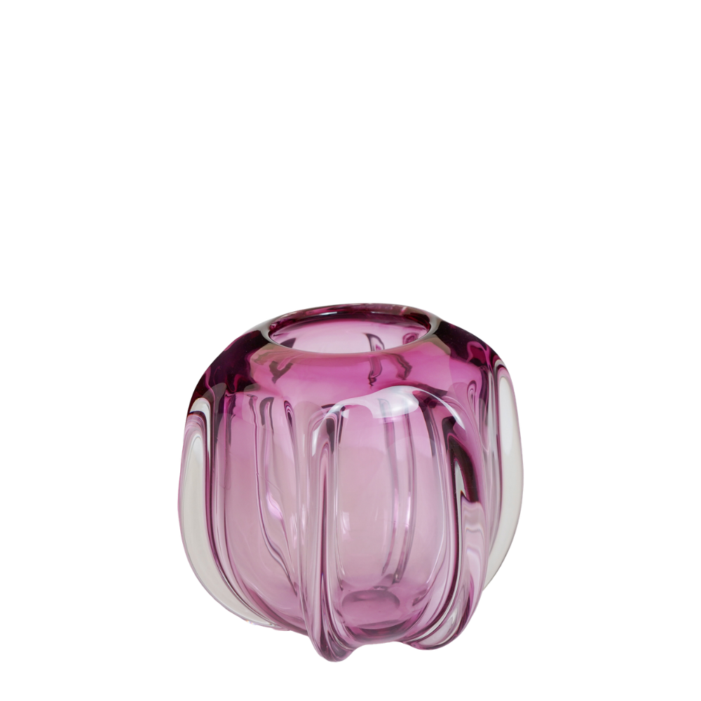Vase "Torrisi" aus Glas – Pink - Ø 22,5 × H 20 cm
