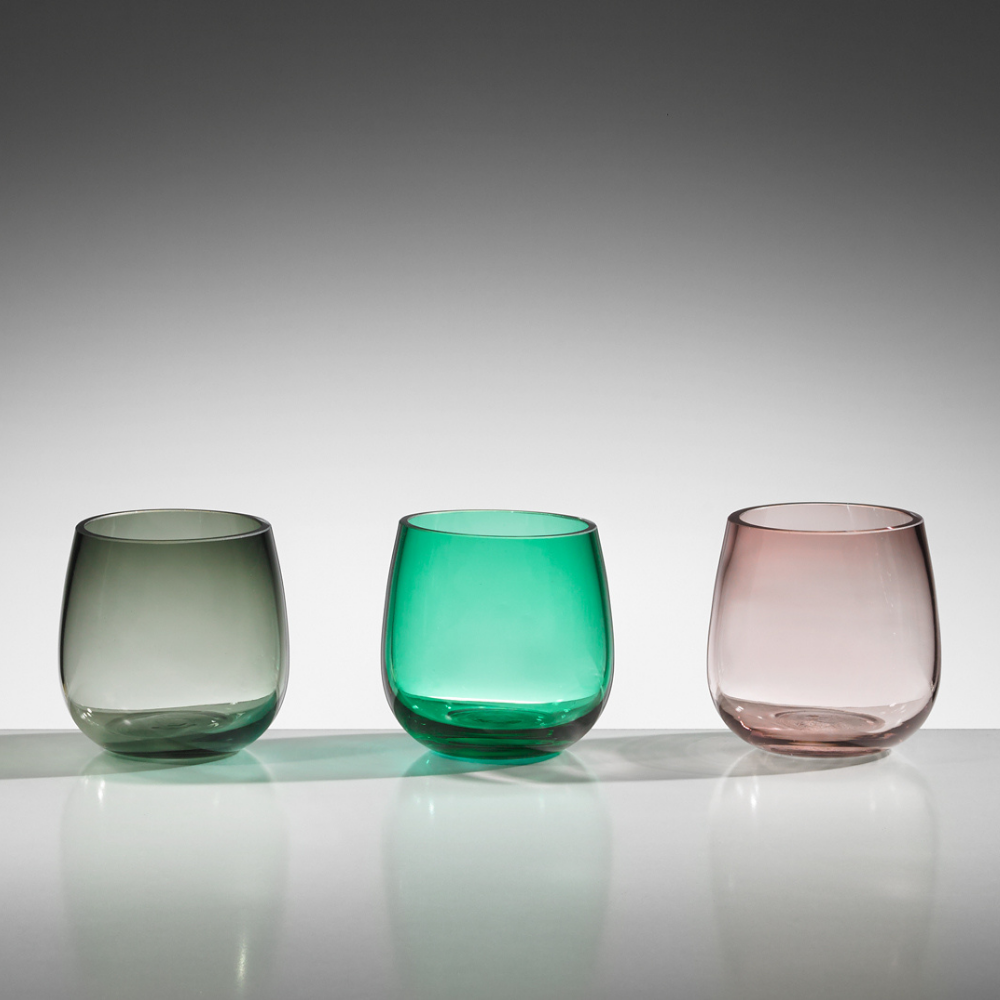 Vase "Libera" aus Glas – Ø 19,5 × H 20 cm