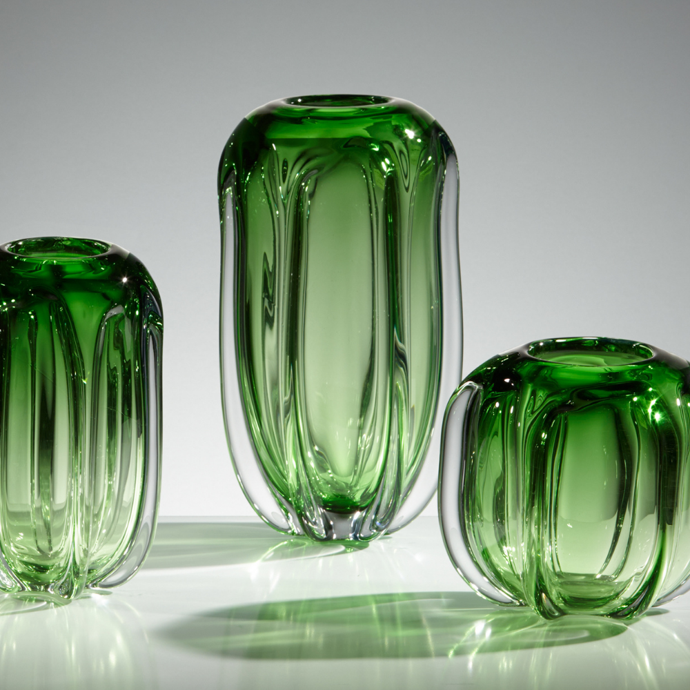 Vase "Torrisi" aus Glas – Grün - Ø 16,5 × H 26 cm