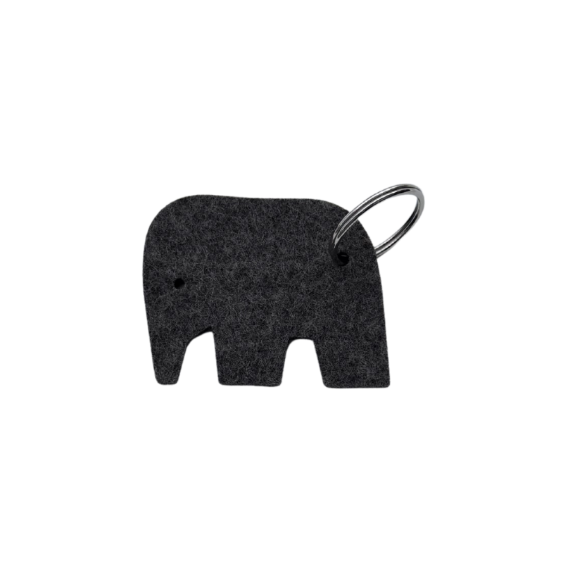Wollfilz-Schlüsselanhänger - Elefant Anthrazit