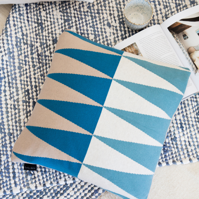 Baumwolle Kissenbezug "Oliver" - Blue